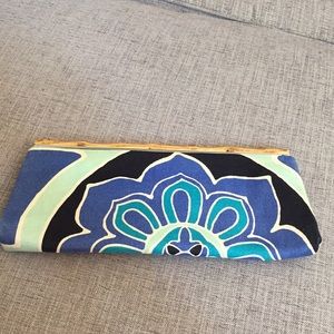 Banana Republic Canvas Clutch with Wood Detail.